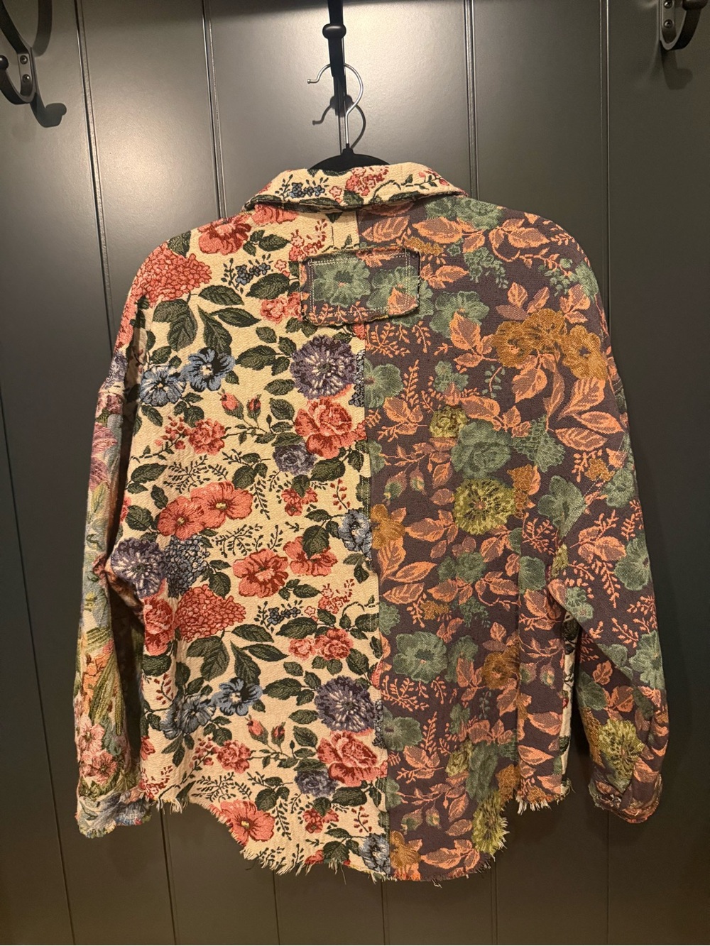 🌺 POL Womens My Vintage Romance Jacquard Floral Patchwork Jacket Shacket Size S - Picture 11 of 15